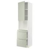 METOD / MAXIMERA hi cab f micro combi w door/3 drwrs, white/Stensund light green, 60x60x240 cm
