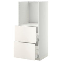 METOD / MAXIMERA high cabinet w 2 drawers for oven, white/Veddinge white, 60x60x140 cm