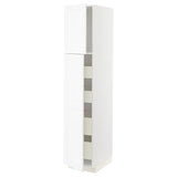 METOD / MAXIMERA hi cab w 2 doors/4 drawers, white Enköping/white wood effect, 40x60x200 cm