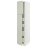 METOD / MAXIMERA hi cab w 2 doors/4 drawers, white/Stensund light green, 40x60x200 cm