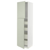 METOD / MAXIMERA hi cab w 2 doors/4 drawers, white/Stensund light green, 60x60x220 cm