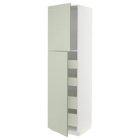 METOD / MAXIMERA hi cab w 2 doors/4 drawers, white/Stensund light green, 60x60x220 cm