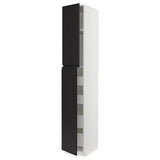 METOD / MAXIMERA hi cab w 2 doors/4 drawers, white/Upplöv matt anthracite, 40x60x240 cm