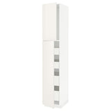 METOD / MAXIMERA hi cab w 2 doors/4 drawers, white/Veddinge white, 40x60x220 cm