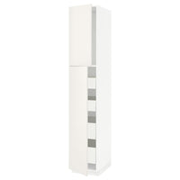 METOD / MAXIMERA hi cab w 2 doors/4 drawers, white/Veddinge white, 40x60x220 cm