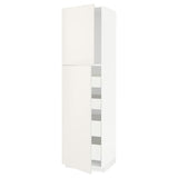 METOD / MAXIMERA hi cab w 2 doors/4 drawers, white/Veddinge white, 60x60x220 cm