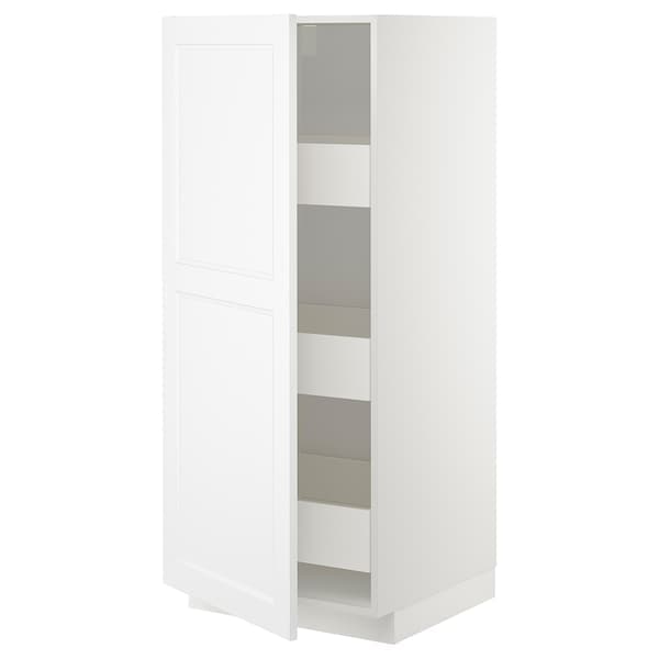 Ikea METOD / MAXIMERA - High cabinet with drawers, white/Axstad matt white, 60x60x140 cm