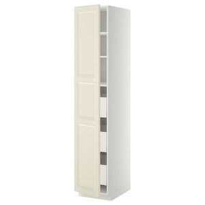 Ikea METOD / MAXIMERA - High cabinet with drawers, white/Bodbyn off-white, 40x60x200 cm