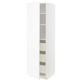 METOD / MAXIMERA high cabinet with drawers, white Enköping/white wood effect, 60x60x200 cm