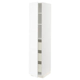 METOD / MAXIMERA high cabinet with drawers, white Enköping/white wood effect, 40x60x200 cm