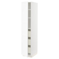 METOD / MAXIMERA high cabinet with drawers, white Enköping/white wood effect, 40x60x200 cm