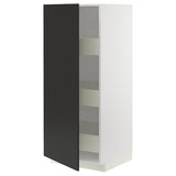 METOD / MAXIMERA high cabinet with drawers, white/Nickebo matt anthracite, 60x60x140 cm