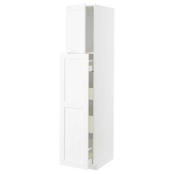 Ikea METOD / MAXIMERA - Hc w p-o func 1dr/4drw, white Enköping/white wood effect, 40x60x200 cm