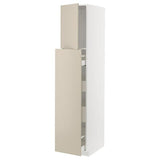 METOD / MAXIMERA hc w p-o func 1dr/4drw, white/Havstorp beige, 40x60x200 cm