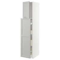 METOD / MAXIMERA hc w p-o func 1dr/4drw, white/Lerhyttan light grey, 40x60x200 cm