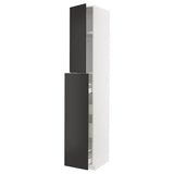 METOD / MAXIMERA hc w p-o func 1dr/4drw, white/Nickebo matt anthracite, 40x60x240 cm