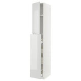 METOD / MAXIMERA hc w p-o func 1dr/4drw, white/Ringhult light grey, 40x60x240 cm