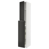 METOD / MAXIMERA hc w p-o func 1dr/4drw, white/Upplöv matt anthracite, 40x60x240 cm