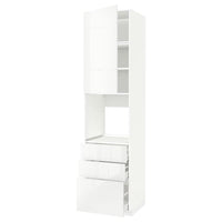 METOD / MAXIMERA high cab f oven w door/3 drawers, white/Ringhult white, 60x60x240 cm