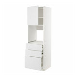 METOD / MAXIMERA high cab f oven w door/3 drawers, white/Stensund white, 60x60x200 cm