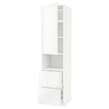 METOD / MAXIMERA hi cab f micro w door/2 drawers, white/Ringhult white, 60x60x240 cm