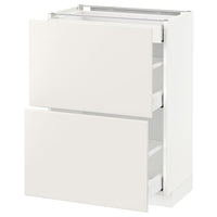 METOD / MAXIMERA base cab with 2 fronts/3 drawers, white/Veddinge white, 60x37 cm