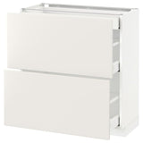 METOD / MAXIMERA base cab with 2 fronts/3 drawers, white/Veddinge white, 80x37 cm