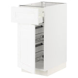 METOD / MAXIMERA base cab w wire basket/drawer/door, white Enköping/white wood effect, 40x60 cm