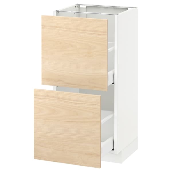 Ikea METOD / MAXIMERA - Base cabinet with 2 drawers, white/Askersund light ash effect, 40x37 cm