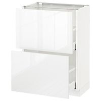METOD / MAXIMERA base cabinet with 2 drawers, white/Ringhult white, 60x37 cm
