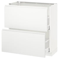 METOD / MAXIMERA base cabinet with 2 drawers, white/Voxtorp matt white, 80x37 cm