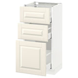 METOD / MAXIMERA base cabinet with 3 drawers, white/Bodbyn off-white, 40x37 cm