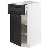 METOD / MAXIMERA base cabinet with drawer/door, white/Lerhyttan black stained, 40x60 cm