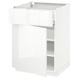 METOD / MAXIMERA base cabinet with drawer/door, white/Ringhult white, 60x60 cm