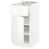 METOD / MAXIMERA base cabinet with drawer/door, white/Ringhult white, 40x60 cm