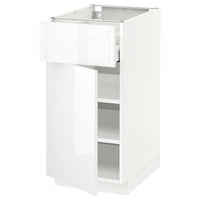 METOD / MAXIMERA base cabinet with drawer/door, white/Ringhult white, 40x60 cm