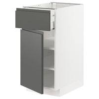 METOD / MAXIMERA base cabinet with drawer/door, white/Voxtorp dark grey, 40x60 cm
