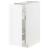 METOD / MAXIMERA base cabinet/pull-out int fittings, white Enköping/white wood effect, 30x60 cm