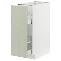 METOD / MAXIMERA base cabinet/pull-out int fittings, white/Stensund light green, 30x60 cm