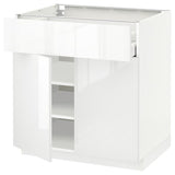 METOD / MAXIMERA base cabinet with drawer/2 doors, white/Ringhult white, 80x60 cm