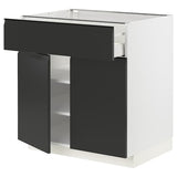 METOD / MAXIMERA base cabinet with drawer/2 doors, white/Upplöv matt anthracite, 80x60 cm