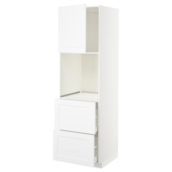 METOD / MAXIMERA - Hi cab f ov w dr/2 frnts/2 hi drwrs, white/Axstad matt white, 60x60x200 cm - best price from Maltashopper.com 19457339