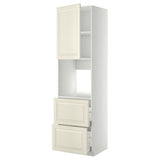 METOD / MAXIMERA hi cab f ov w dr/2 frnts/2 hi drwrs, white/Bodbyn off-white, 60x60x220 cm