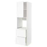 METOD / MAXIMERA hi cab f ov w dr/2 frnts/2 hi drwrs, white Enköping/white wood effect, 60x60x220 cm