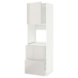 METOD / MAXIMERA hi cab f ov w dr/2 frnts/2 hi drwrs, white/Ringhult light grey, 60x60x200 cm