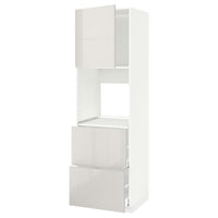 METOD / MAXIMERA hi cab f ov w dr/2 frnts/2 hi drwrs, white/Ringhult light grey, 60x60x200 cm