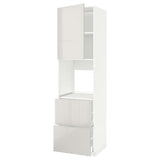 METOD / MAXIMERA hi cab f ov w dr/2 frnts/2 hi drwrs, white/Ringhult light grey, 60x60x220 cm
