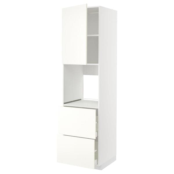 Ikea METOD / MAXIMERA - Hi cab f ov w dr/2 frnts/2 hi drwrs, white/Vallstena white, 60x60x220 cm