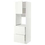 METOD / MAXIMERA hi cab f ov w dr/2 frnts/2 hi drwrs, white/Vallstena white, 60x60x200 cm