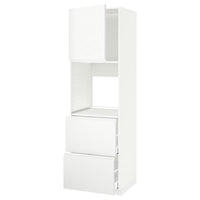 METOD / MAXIMERA hi cab f ov w dr/2 frnts/2 hi drwrs, white/Voxtorp matt white, 60x60x200 cm